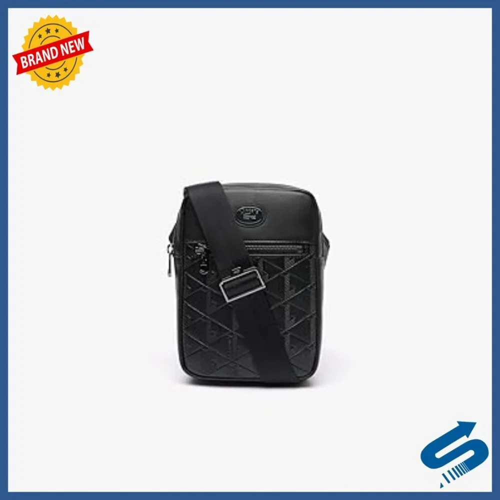 Men's Leather Camera Bag with Adjustable Strap and Multiple Pockets